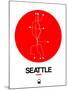 Seattle Red Subway Map-NaxArt-Mounted Art Print