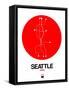 Seattle Red Subway Map-NaxArt-Framed Stretched Canvas