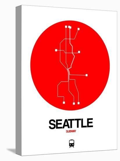 Seattle Red Subway Map-NaxArt-Stretched Canvas