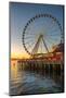 Seattle's Great Wheel on Pier 57 at golden hour, Seattle, Washington State, United States of Americ-Toms Auzins-Mounted Photographic Print