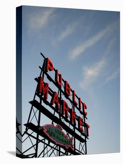 Seattle's Pike Place Market, a Place to Buy Fresh Meat, Fish, Seattle-Aaron McCoy-Stretched Canvas