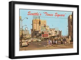 Seattle's Times Square, Washington-null-Framed Art Print