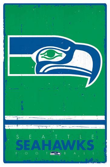 Seattle Seahawks - Retro Logo 15-null-Lamina Framed Poster