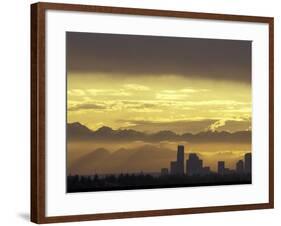 Seattle Skyline and Olympic Mountains, Washington, USA-Merrill Images-Framed Photographic Print