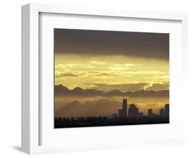 Seattle Skyline and Olympic Mountains, Washington, USA-Merrill Images-Framed Photographic Print