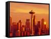 Seattle Skyline and Space Needle, Washington, USA-Terry Eggers-Framed Stretched Canvas