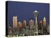 Seattle Skyline at Night, Washington, USA-Adam Jones-Stretched Canvas