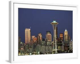 Seattle Skyline at Night, Washington, USA-Adam Jones-Framed Photographic Print