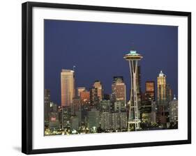 Seattle Skyline at Night, Washington, USA-Adam Jones-Framed Photographic Print