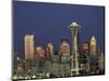 Seattle Skyline at Night, Washington, USA-Adam Jones-Mounted Photographic Print