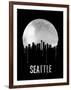 Seattle Skyline Black-null-Framed Art Print