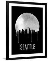 Seattle Skyline Black-null-Framed Art Print