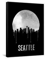 Seattle Skyline Black-null-Framed Stretched Canvas