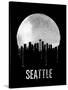 Seattle Skyline Black-null-Stretched Canvas