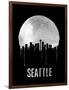 Seattle Skyline Black-null-Framed Art Print