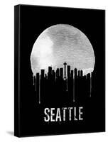 Seattle Skyline Black-null-Framed Stretched Canvas