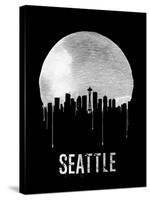 Seattle Skyline Black-null-Stretched Canvas