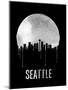 Seattle Skyline Black-null-Mounted Art Print