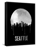 Seattle Skyline Black-null-Framed Stretched Canvas
