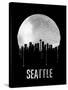 Seattle Skyline Black-null-Stretched Canvas