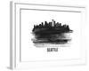 Seattle Skyline Brush Stroke - Black II-NaxArt-Framed Art Print