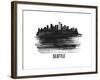 Seattle Skyline Brush Stroke - Black II-NaxArt-Framed Art Print