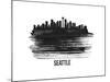 Seattle Skyline Brush Stroke - Black II-NaxArt-Mounted Art Print