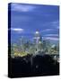 Seattle Skyline Fr. Queen Anne Hill, Washington, USA-Walter Bibikow-Stretched Canvas