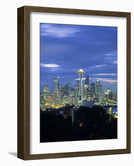 Seattle Skyline Fr. Queen Anne Hill, Washington, USA-Walter Bibikow-Framed Photographic Print