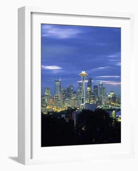 Seattle Skyline Fr. Queen Anne Hill, Washington, USA-Walter Bibikow-Framed Photographic Print