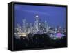 Seattle Skyline Fr. Queen Anne Hill, Washington, USA-Walter Bibikow-Framed Stretched Canvas