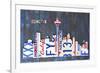 Seattle Skyline License Plate Art-Design Turnpike-Framed Giclee Print