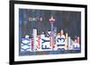 Seattle Skyline License Plate Art-Design Turnpike-Framed Giclee Print