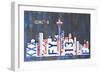 Seattle Skyline License Plate Art-Design Turnpike-Framed Giclee Print