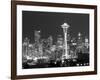 Seattle Skyline Mono-John Gusky-Framed Photographic Print