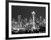 Seattle Skyline Mono-John Gusky-Framed Photographic Print