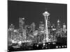 Seattle Skyline Mono-John Gusky-Mounted Photographic Print
