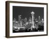 Seattle Skyline Mono-John Gusky-Framed Premium Photographic Print