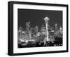 Seattle Skyline Mono-John Gusky-Framed Premium Photographic Print