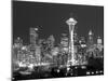 Seattle Skyline Mono-John Gusky-Mounted Premium Photographic Print