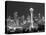 Seattle Skyline Mono-John Gusky-Stretched Canvas