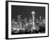 Seattle Skyline Mono-John Gusky-Framed Photographic Print