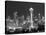 Seattle Skyline Mono-John Gusky-Stretched Canvas