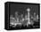 Seattle Skyline Mono-John Gusky-Framed Stretched Canvas