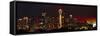 Seattle Skyline Panorama at Night-George Oze-Framed Stretched Canvas