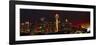 Seattle Skyline Panorama at Night-George Oze-Framed Photographic Print