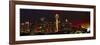 Seattle Skyline Panorama at Night-George Oze-Framed Photographic Print