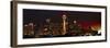 Seattle Skyline Panorama at Night-George Oze-Framed Photographic Print