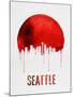 Seattle Skyline Red-null-Mounted Art Print