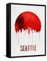 Seattle Skyline Red-null-Framed Stretched Canvas